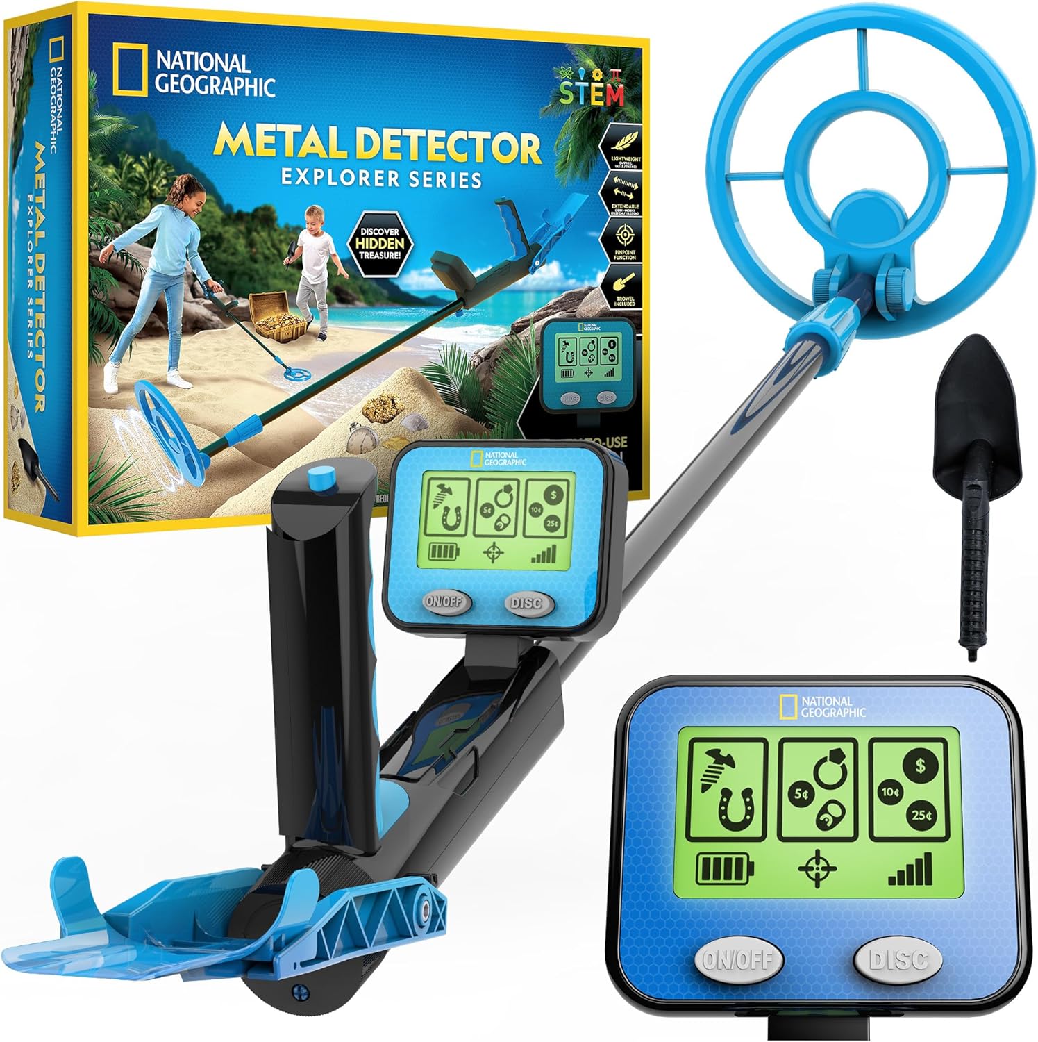 NATIONAL GEOGRAPHIC Metal Detector for Kids - Fun Treasure Hunt