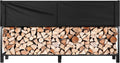 Heavy Duty 8 ft 1/2 Cord Firewood Rack with Cover - Sturdy Outdoor