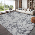 9x12 Fluffy Area Rug Shag Rug for Living Room - Cozy Tie-dye Light
