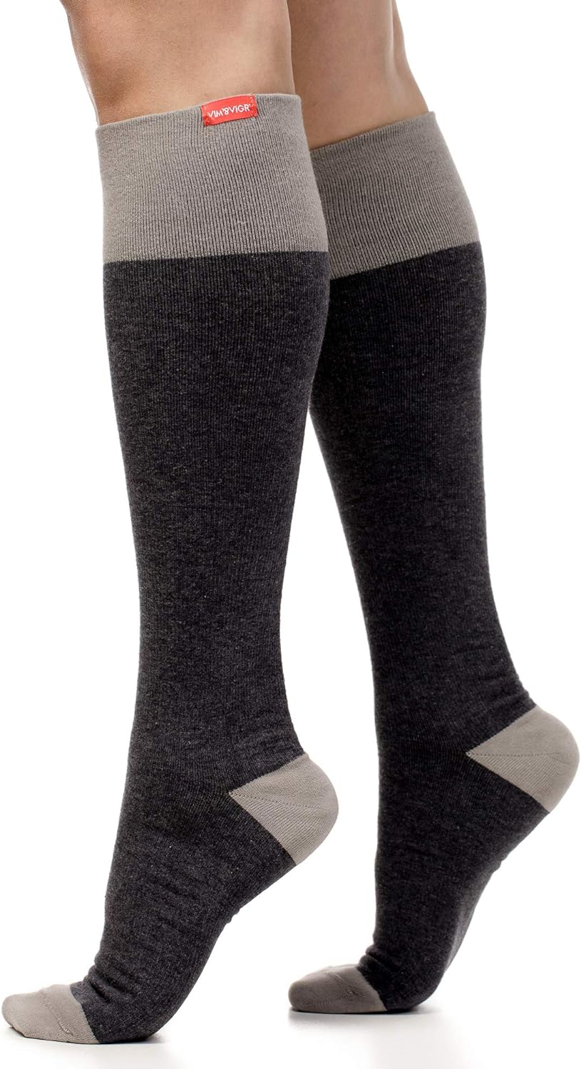 VIM & VIGR Cotton Compression Socks for Leg Health and Comfort