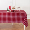 Solino Home Linen Tablecloth 52 x 52 in - Red Windowpane Table Throw