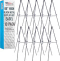 66 in Black Metal Display Art Easel (10 Pack) - Adjustable Portable