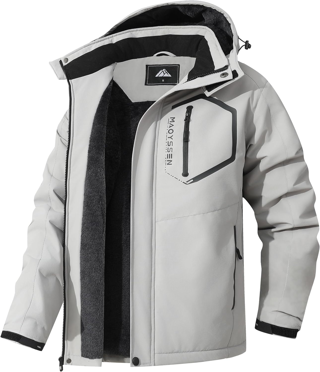 Men's Mountain Ski Jacket Waterproof Warm Fleece Lining Parka