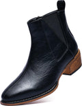 Women's Chelsea Ankle Boots with Mid Heels - Dressy Zipper Booties