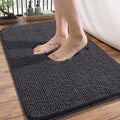 OLANLY Bathroom Rug 34x21 in Dark Grey - Soft Absorbent Chenille