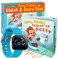 Potty Training Watch & Board Book for Kids (Blue) - Fun Reminder