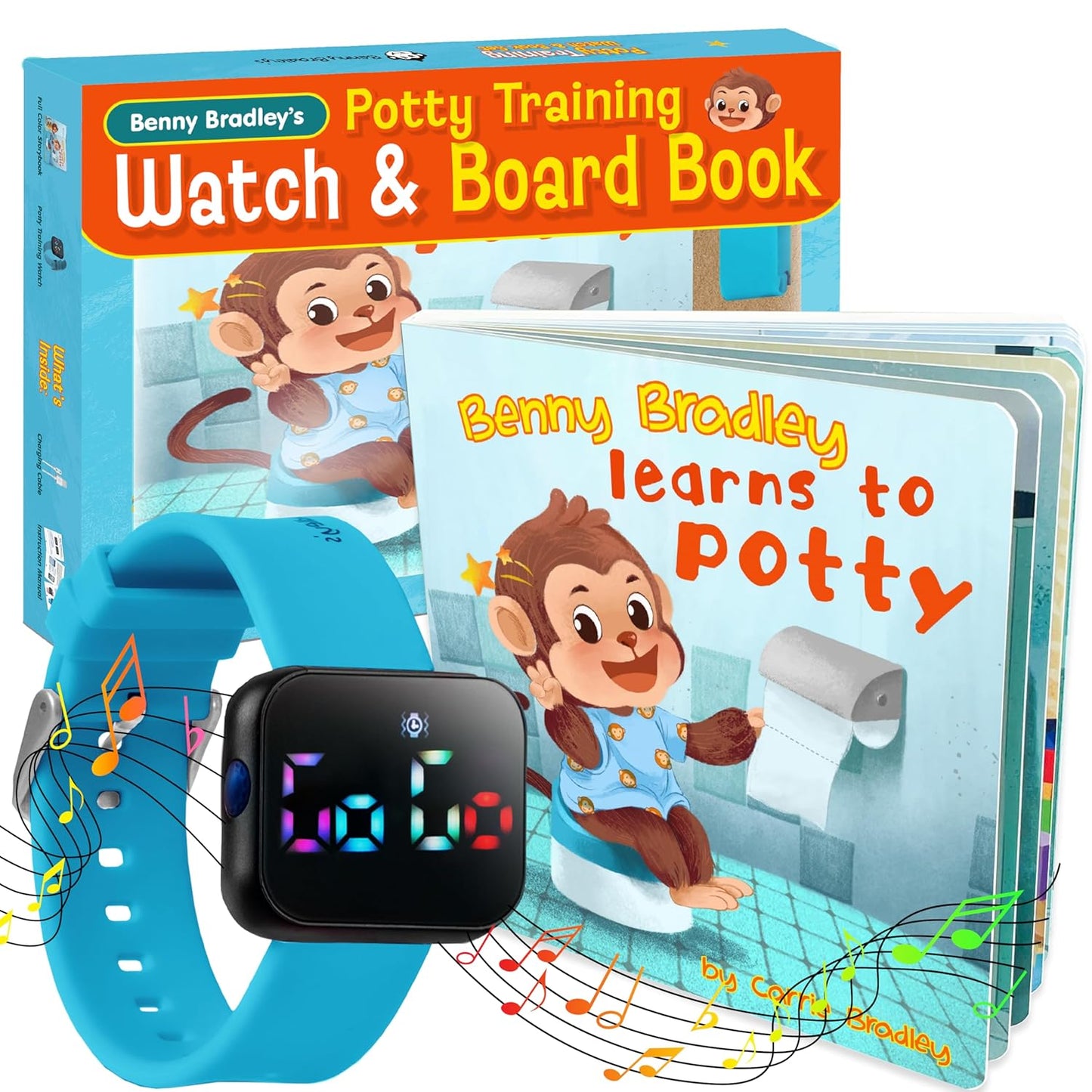 Potty Training Watch & Board Book for Kids - Fun Reminder Device
