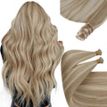 Genius Weft Hair Extensions Blonde Highlights 18in - Natural Look