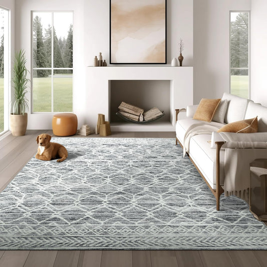 jinchan Moroccan 8x10 Area Rugs for Living Room - Modern Design
