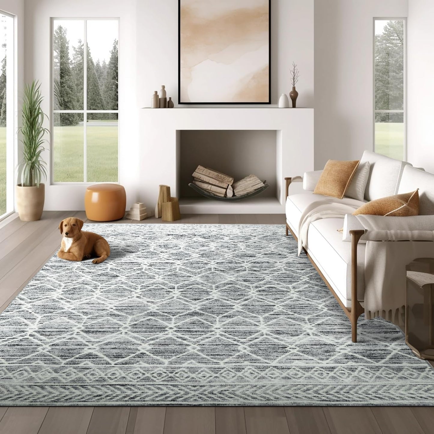jinchan Moroccan 6x9 Area Rugs for Living Room - Modern Design