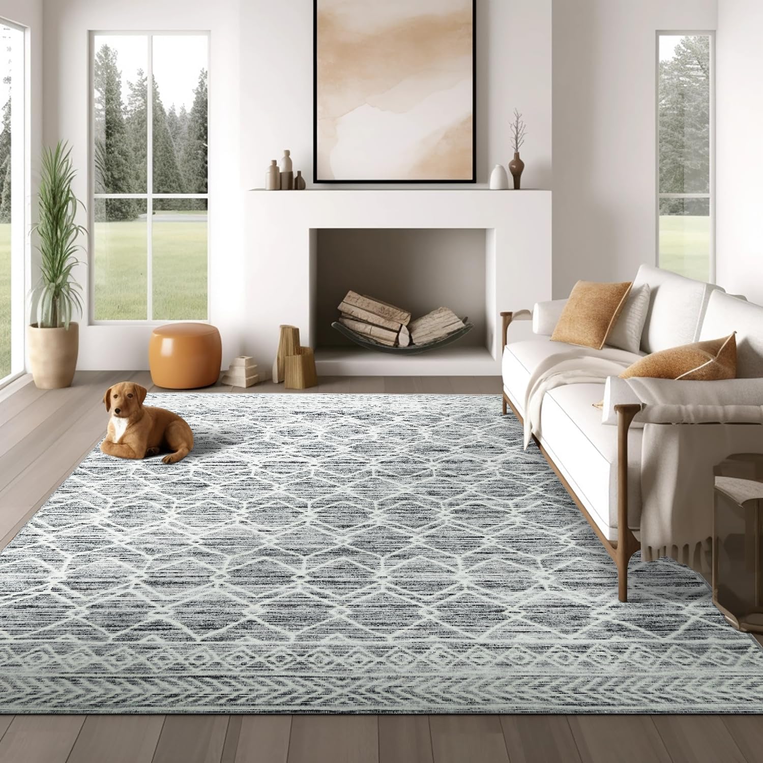 jinchan Moroccan 6x9 Area Rugs for Living Room - Modern Design