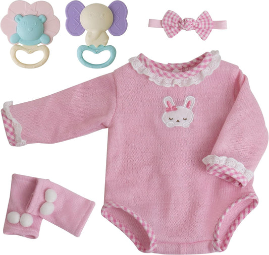 Pink Rabbit Friends Doll Clothes for 17-22 Inches Reborn Baby Dolls by EKOKIZ