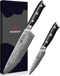 Damascus Kitchen Knife Set 2 PCS - Ultra Sharp 67 Layer Steel