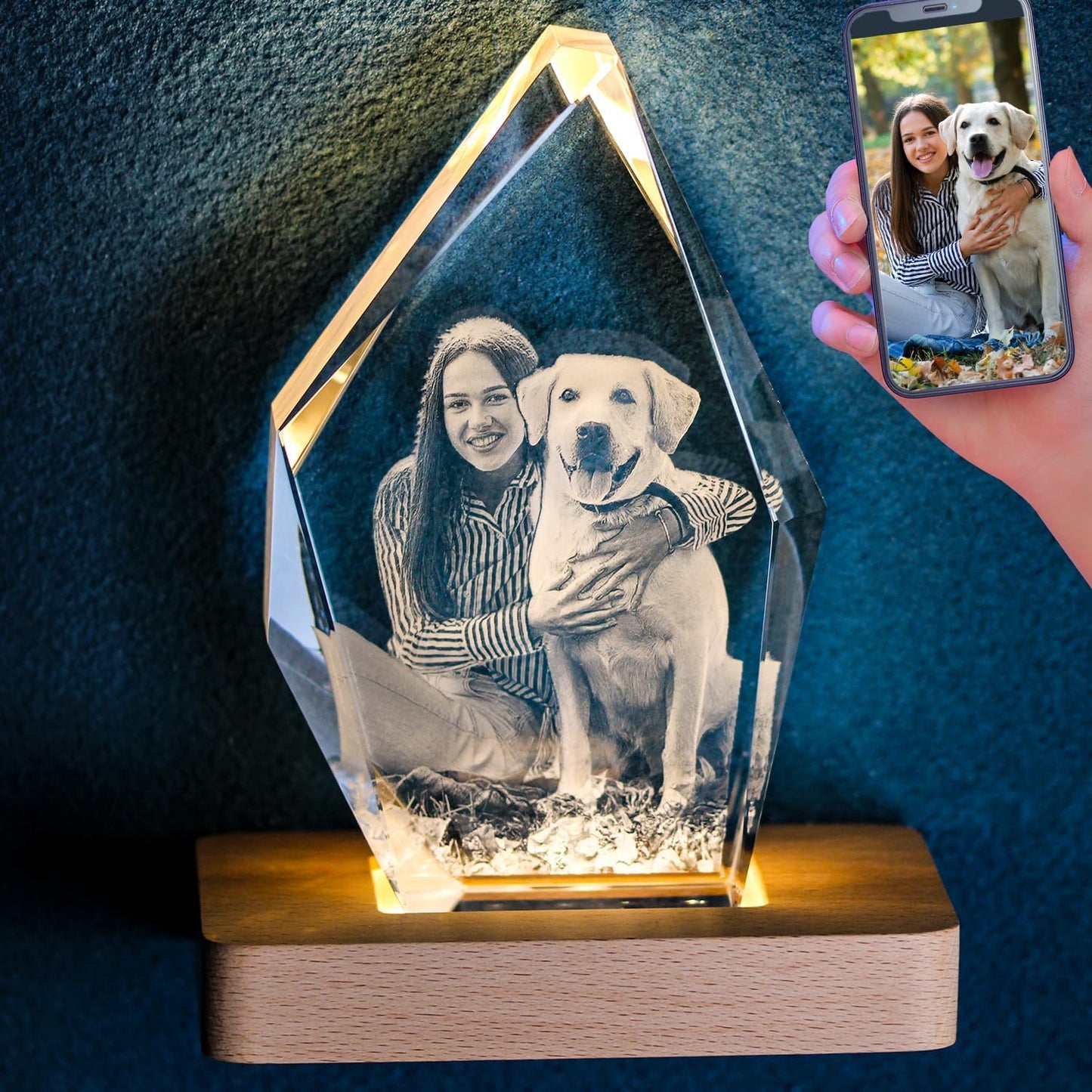 Personalized Dog Memorial Gifts: 3D Crystal Photo Keepsake