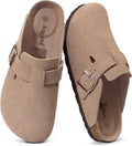 Genuine Suede Clogs for Women Men - Cork Footbed Comfort