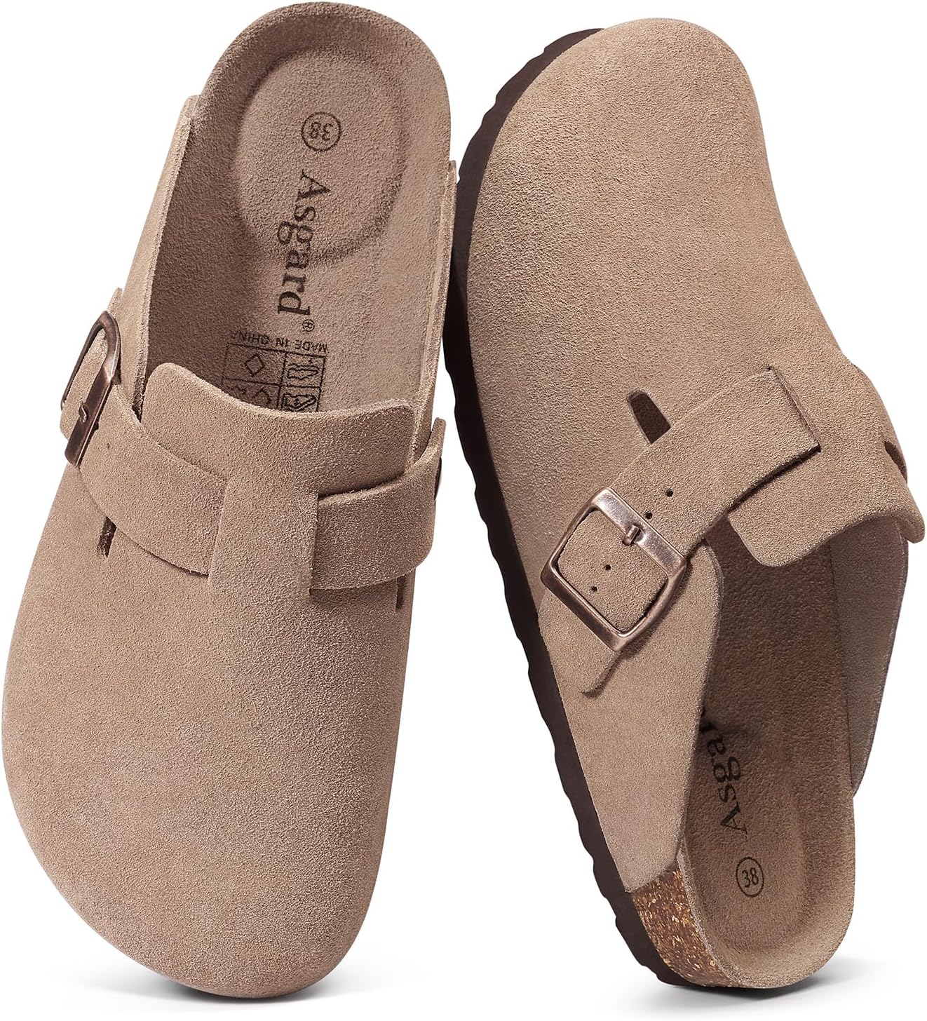 Genuine Suede Clogs for Women and Men with Comfort Footbed