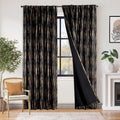 jinchan 95% Blackout Boho Curtains 84 in - Moon Phases Golden on Black
