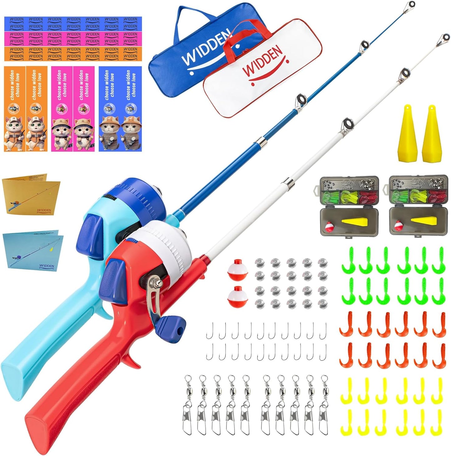Kids Fishing Pole and Reel Combo for Beginners Over 4 Years Old