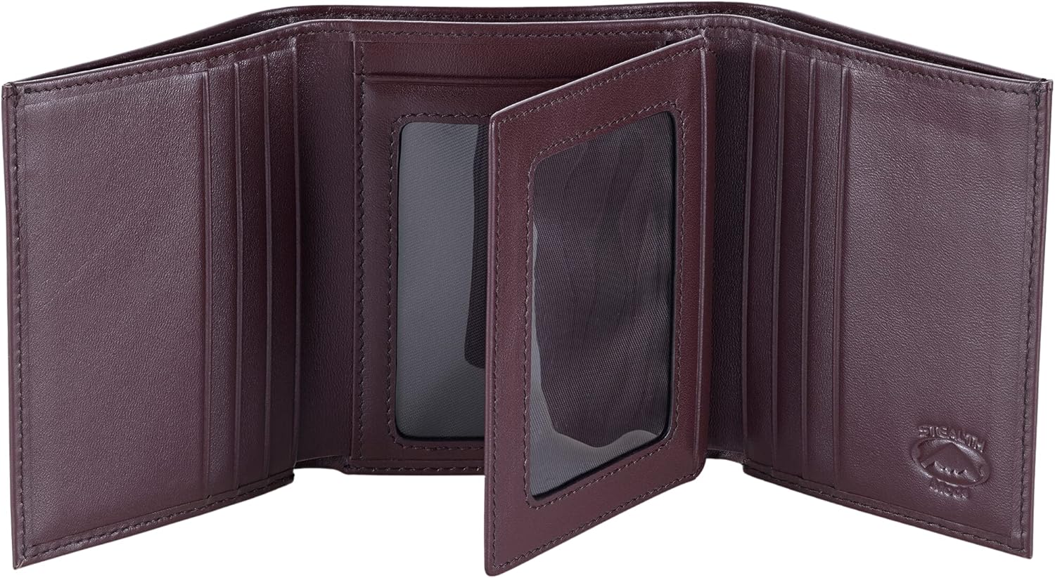 Stealth Mode Leather Trifold RFID Wallet for Men with ID Holder