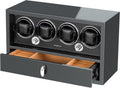 Watch Winder for Automatic Watches - Quiet 4-Watch Winder with Drawer