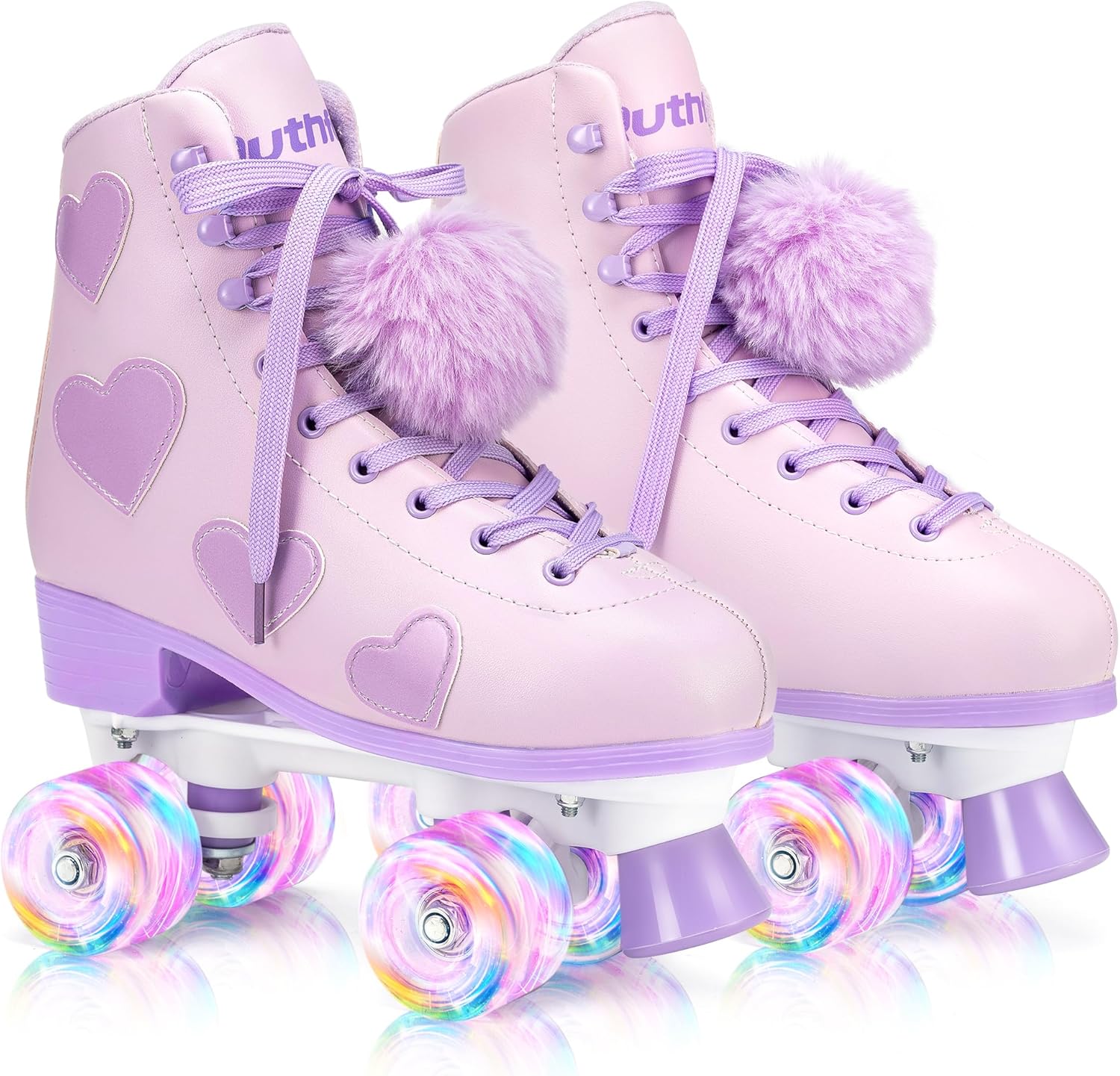 Classic Roller Skates with Light Up Wheels for Women and Girls