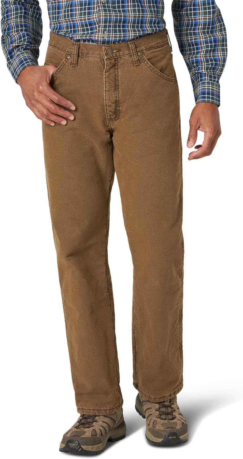 Wrangler Rugged Wear Men's Woodland Thermal Jean for Comfort