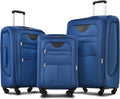 Merax Softside Luggage Set Softshell 3 Piece Spinner Suitcase