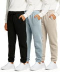 Boys Tech Fleece Jogger 3 Pack - Black Slim Fit Active Sweatpants
