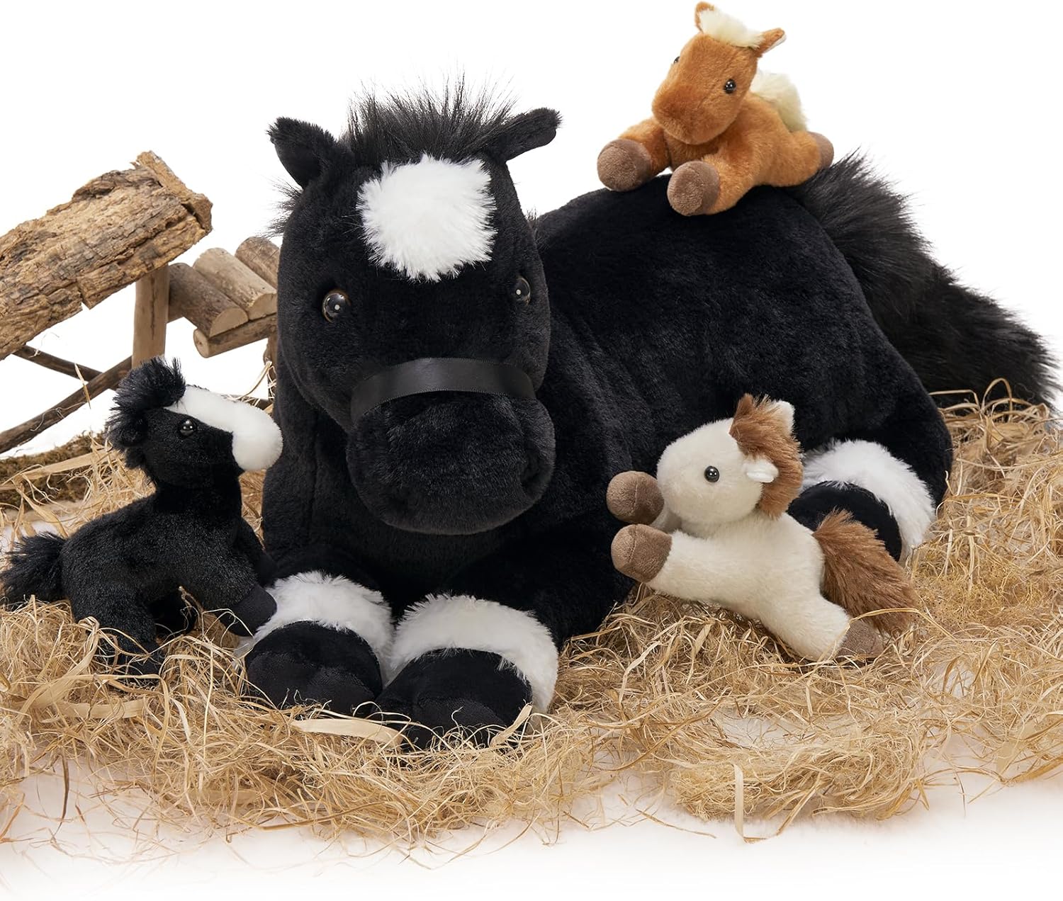 Tezituor 4Pcs Horse Stuffed Animals for Kids and Adults