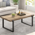 Rustic Oak Coffee Table, Modern Industrial Style, 44 Inch
