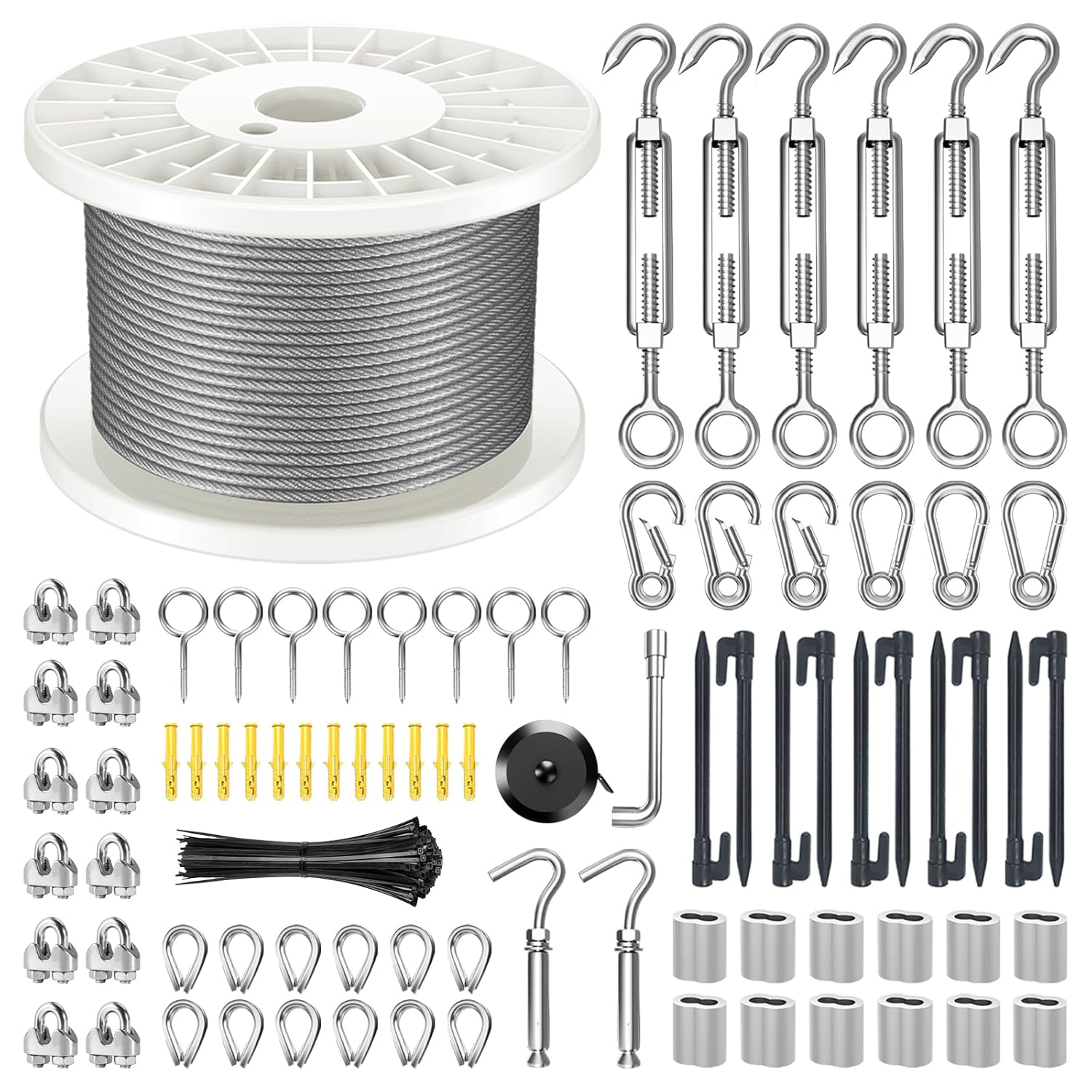 1/8in Wire Rope Kit for Outdoor and Craft Projects - 200FT