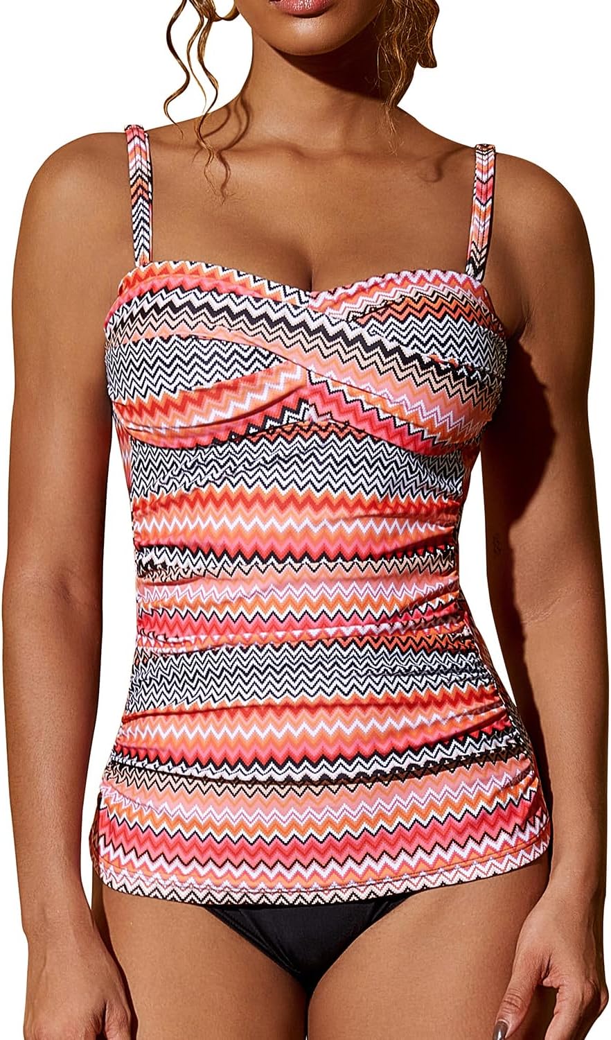 Women's Twist Front Bandeau Tankini Set for Stylish Comfort