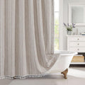 Boho Extra Long Shower Curtain 72 x 84 Tan - Thick Wrinkle Resistant