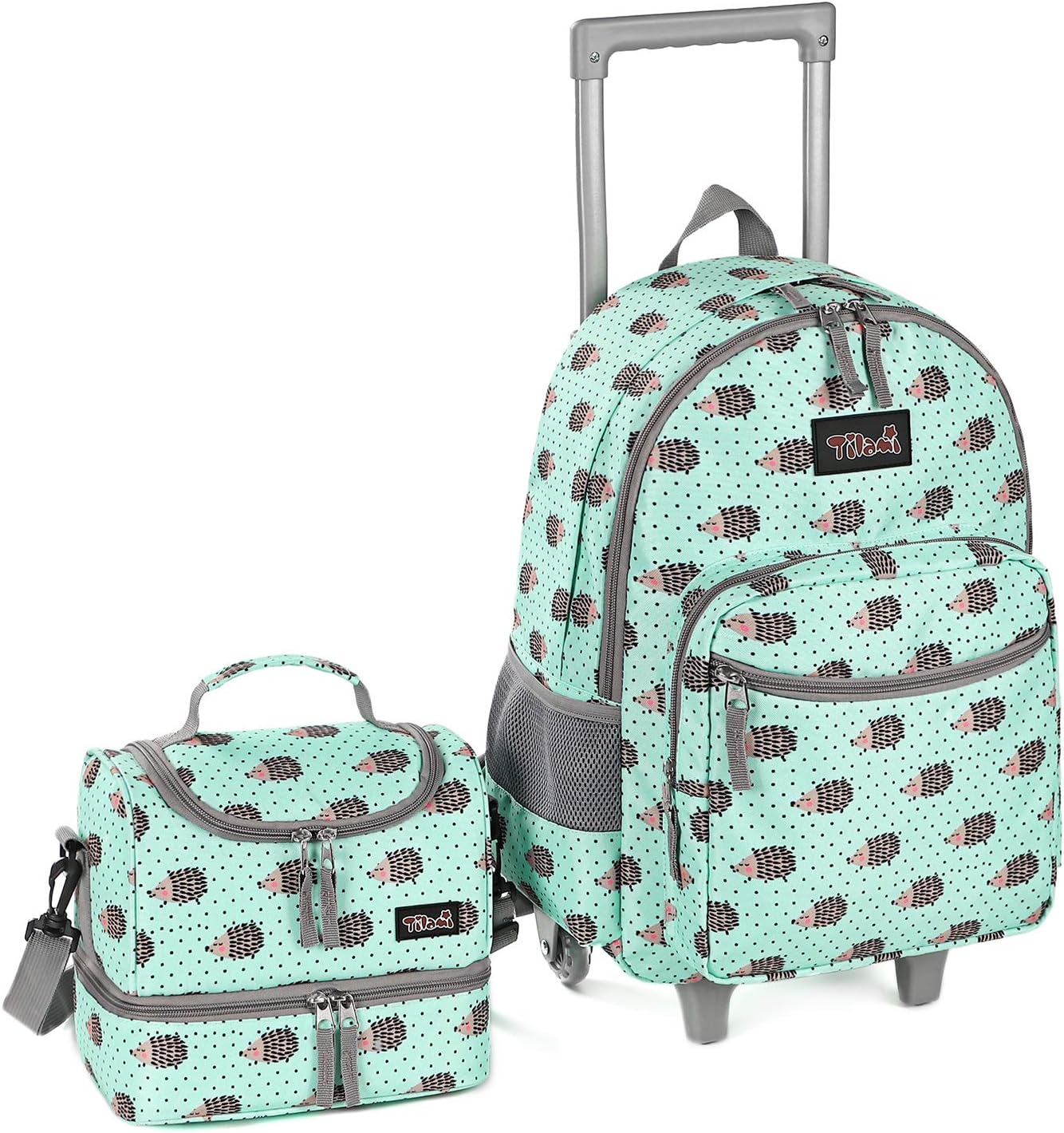 Wheeled Kids Backpack 18in with Lunch Bag for Boys and Girls
