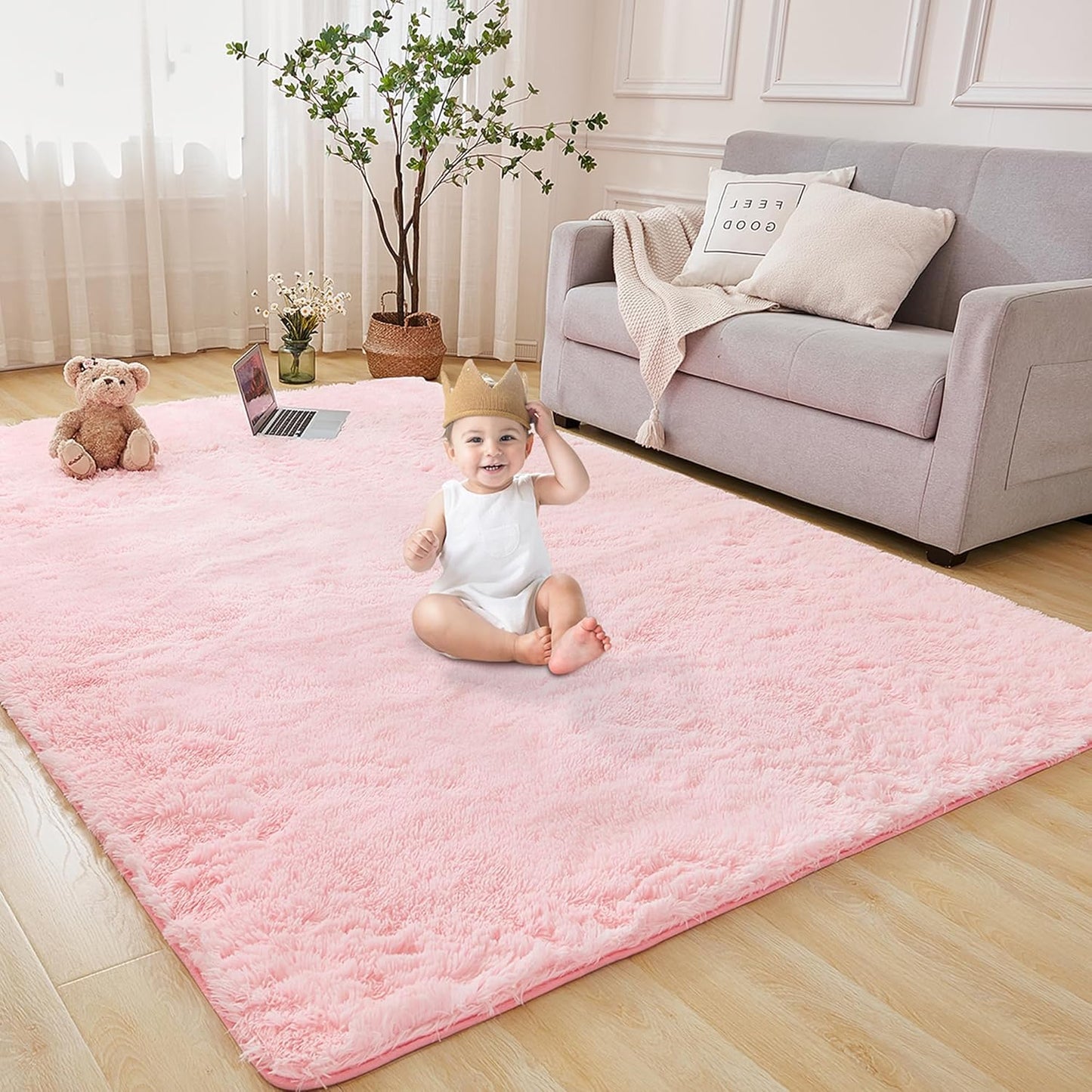 Andency 8x10 Area Rugs for Living Room, Soft Fluffy Carpet