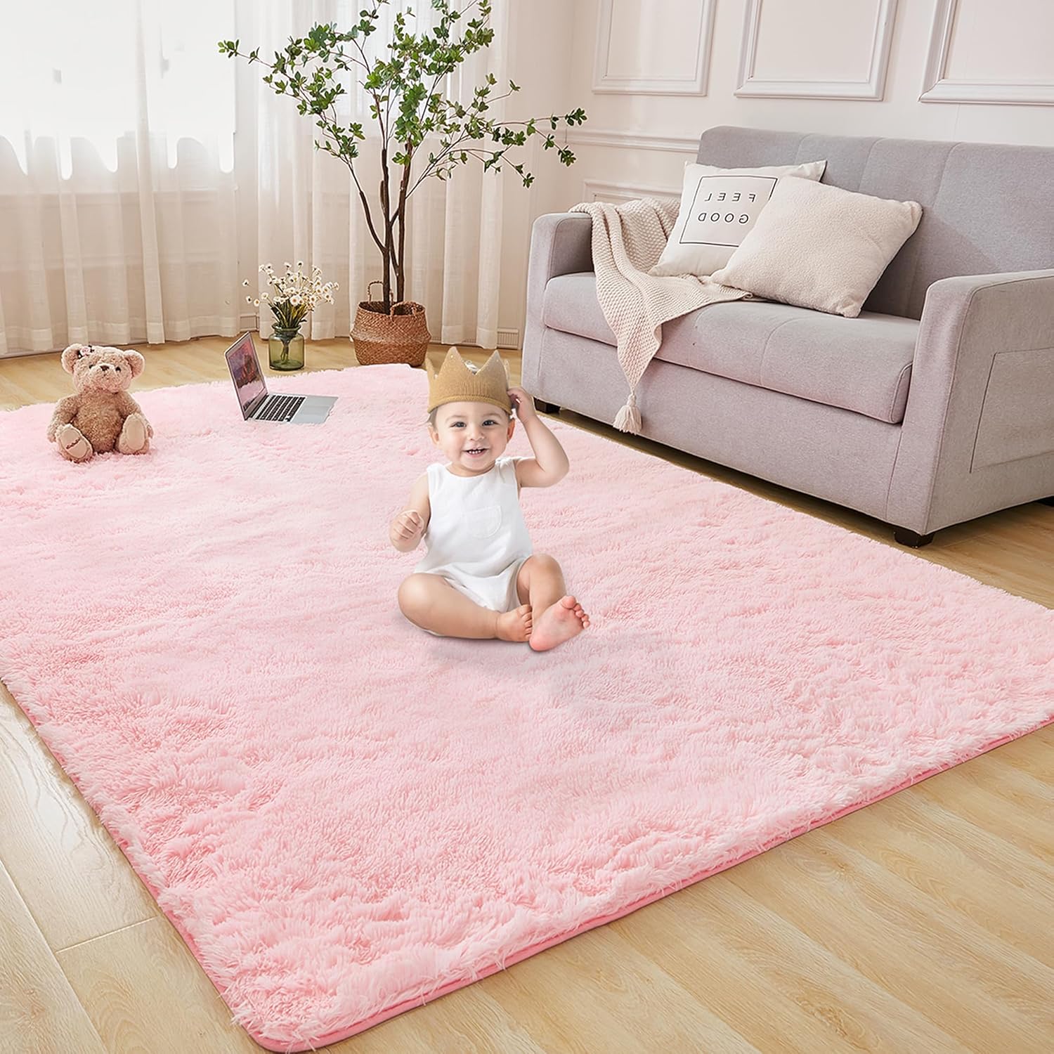 Andency 8x10 Area Rugs for Living Room, Soft Fluffy Carpet