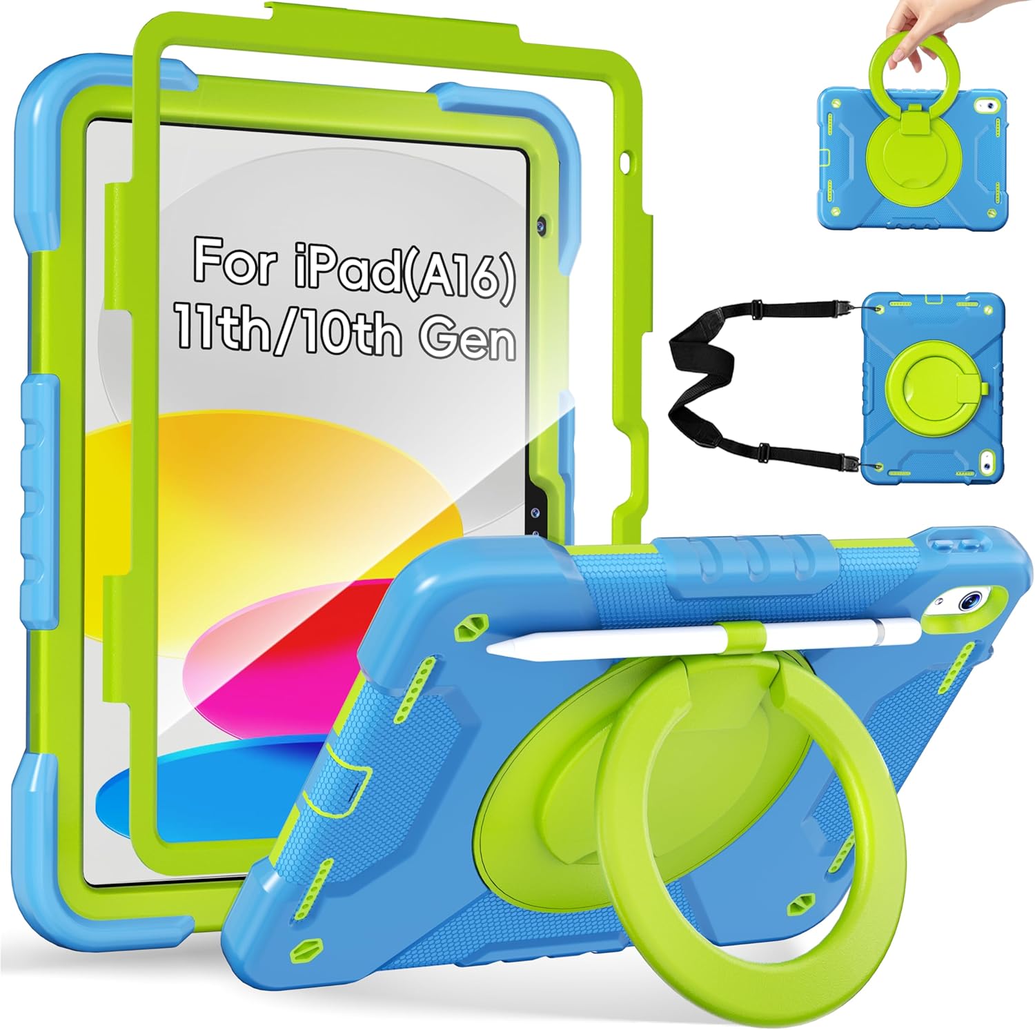 Shockproof iPad Case for 11th and 10th Gen with 360 Rotate Handle