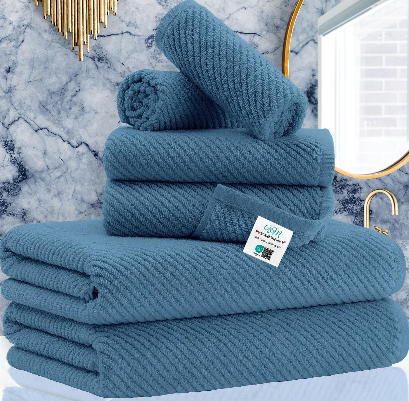 Luxurious 6-Piece Cotton Towel Set for Your Bathroom Needs