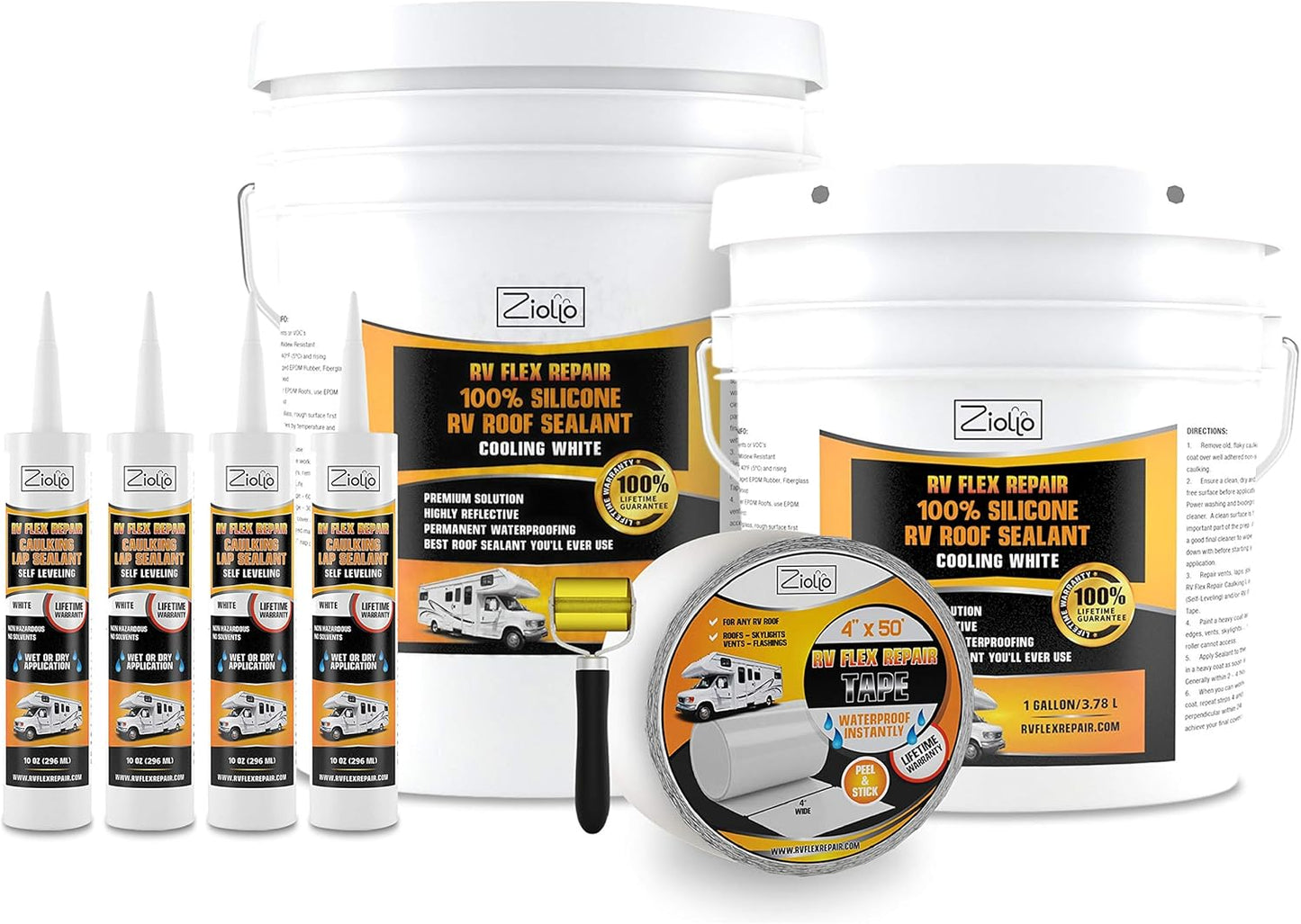 Ziollo RV Flex Repair Caulking Sealant Kit for Roofs