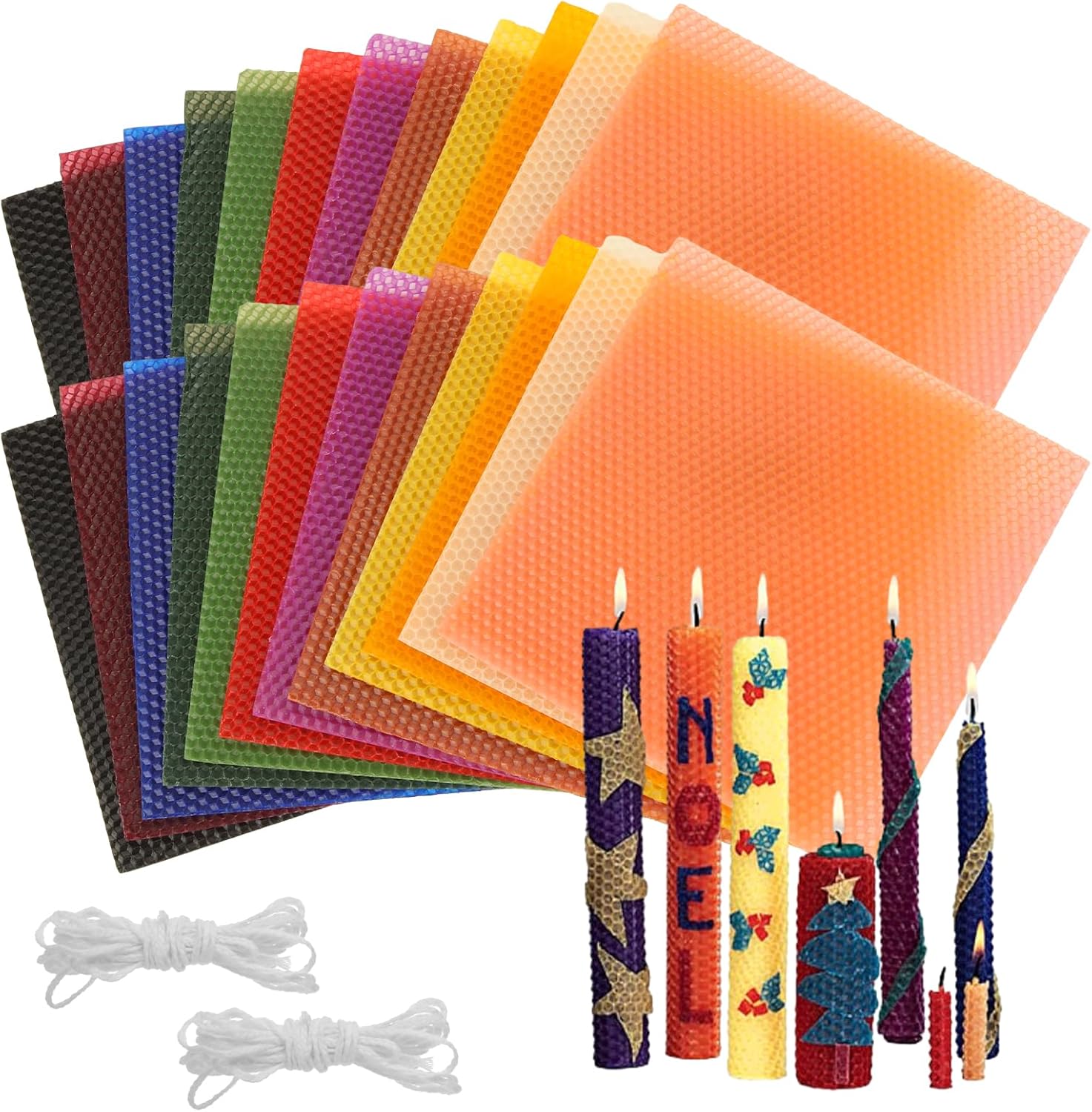 Create Unique Candles with 24pc Beeswax Kit