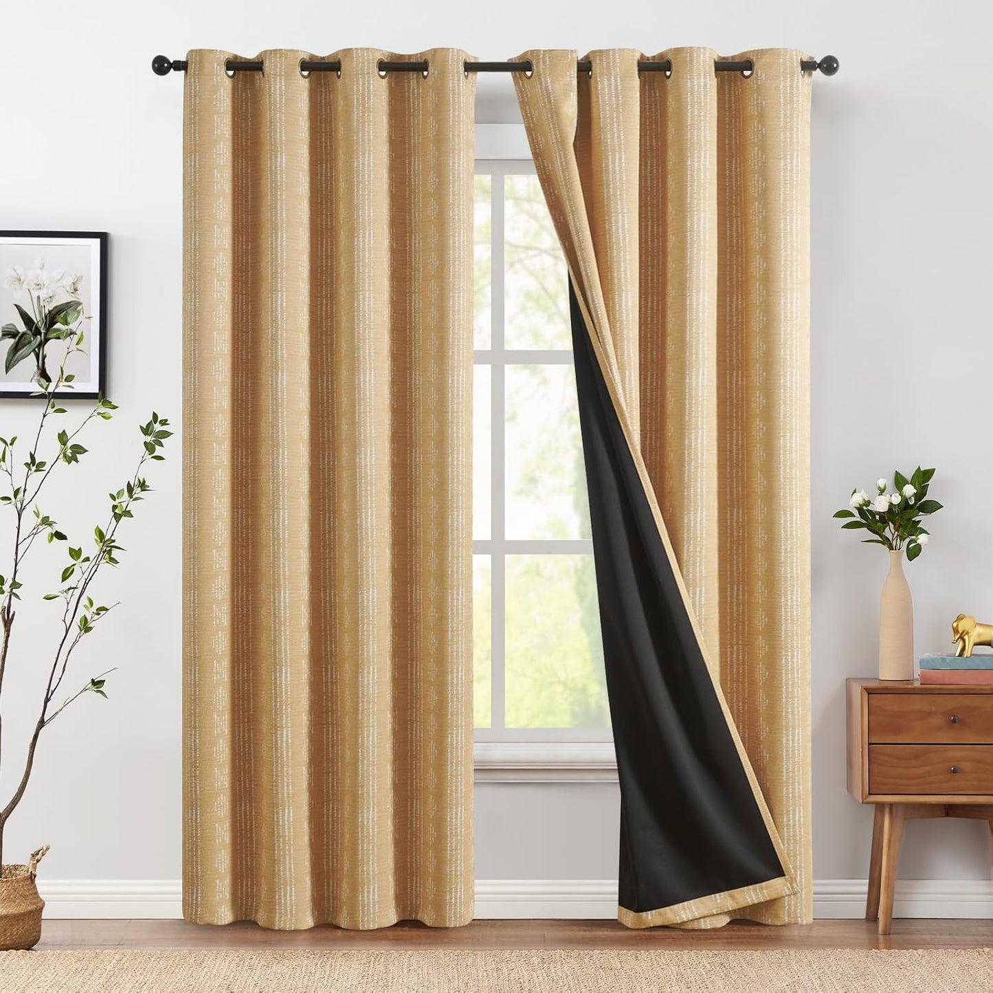 jinchan 95% Blackout Boho Curtains for Bedroom 96 Inch