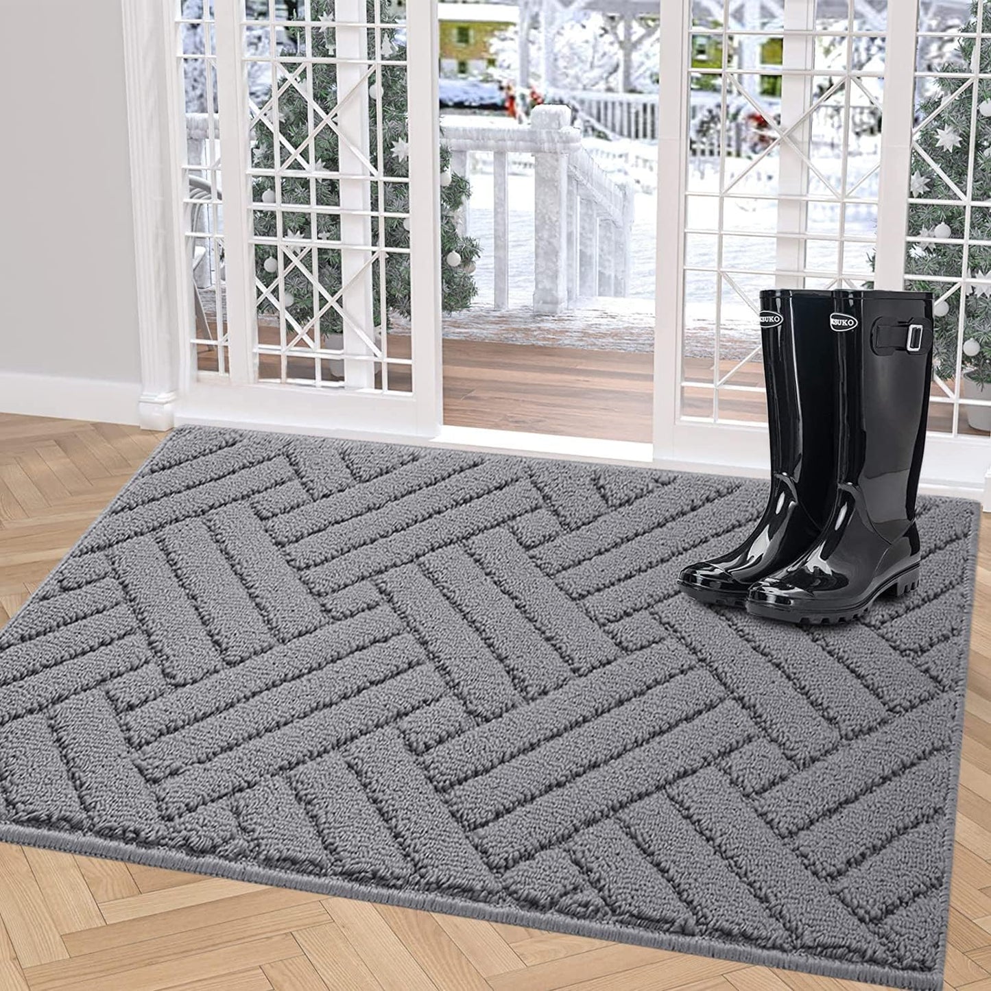 Indoor Doormat with Non-Slip Rubber Backing for Entryways