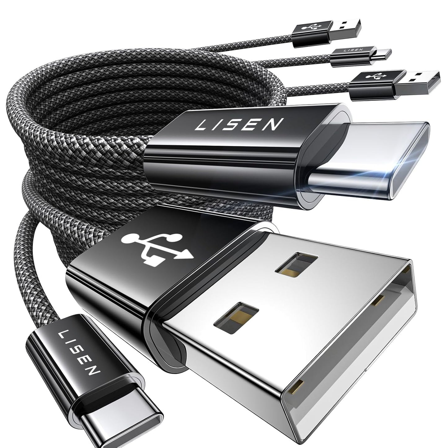 Fast Charge Anywhere: LISEN USB C Cable Trio