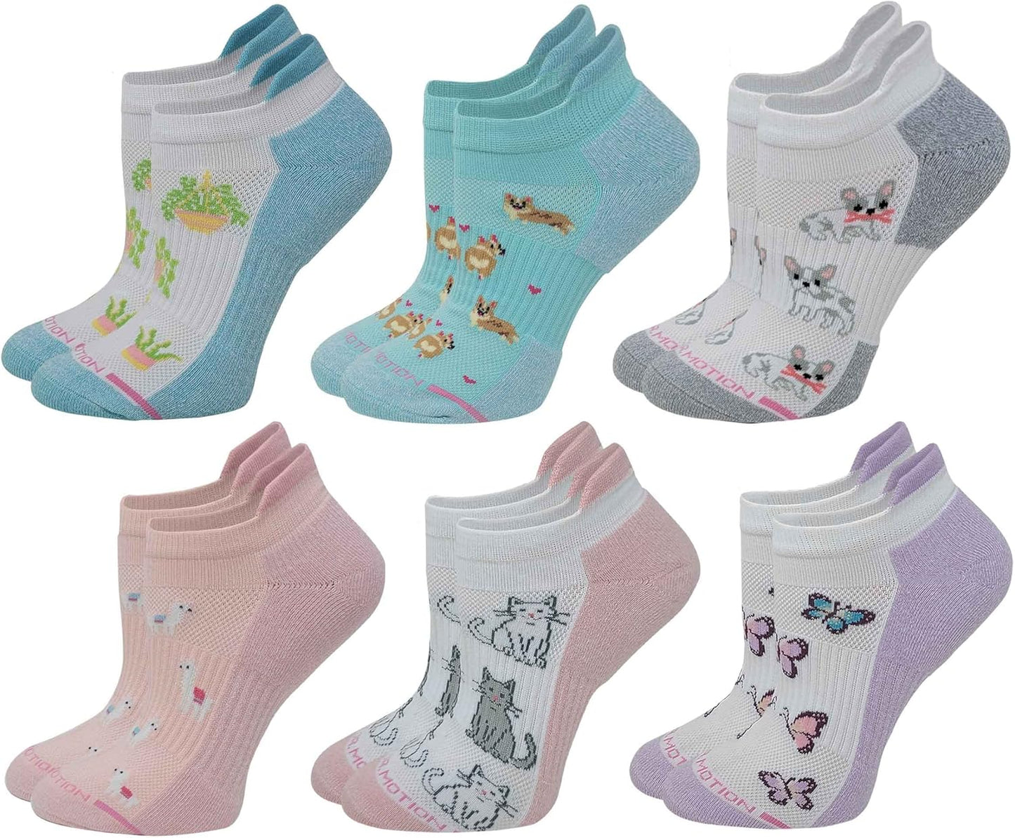 Dr. Motion Womens Low Cut Ankle Cushioned Compression Socks