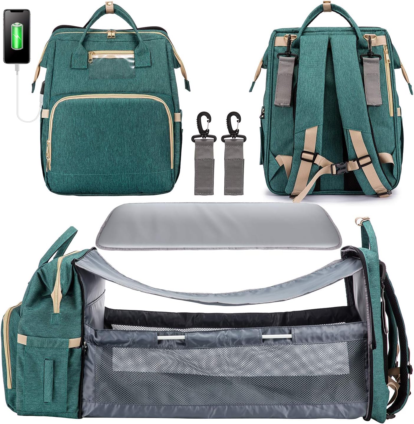 Diaper Bag Backpack with Changing Station for Baby Travel