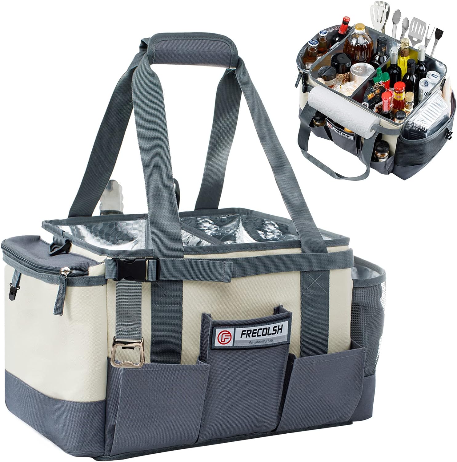 Large Grill Caddy - Insulated Condiment Holder for BBQs