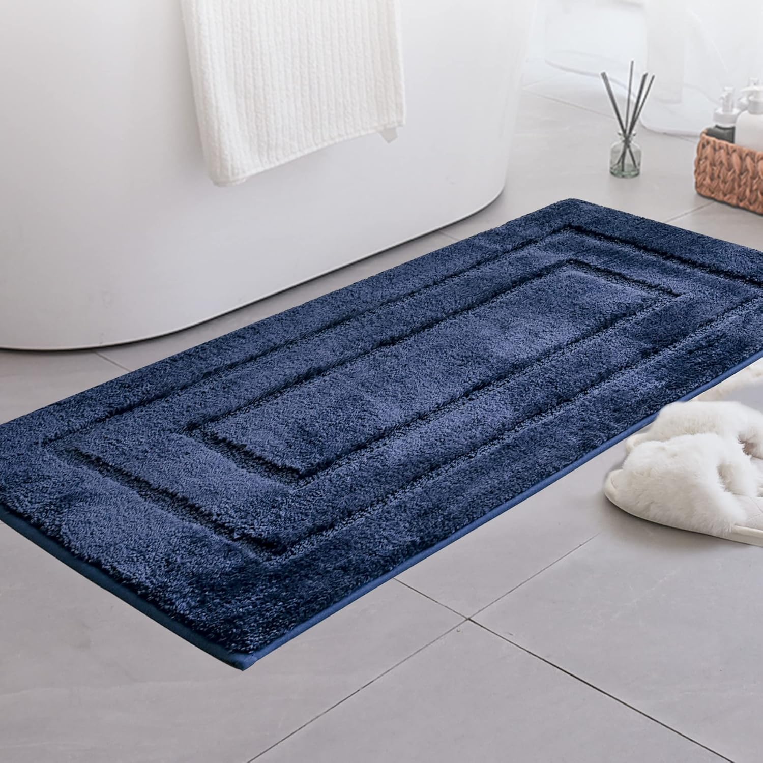 Ultra Absorbent Long Bathroom Rug Mat for Comfort and Safety