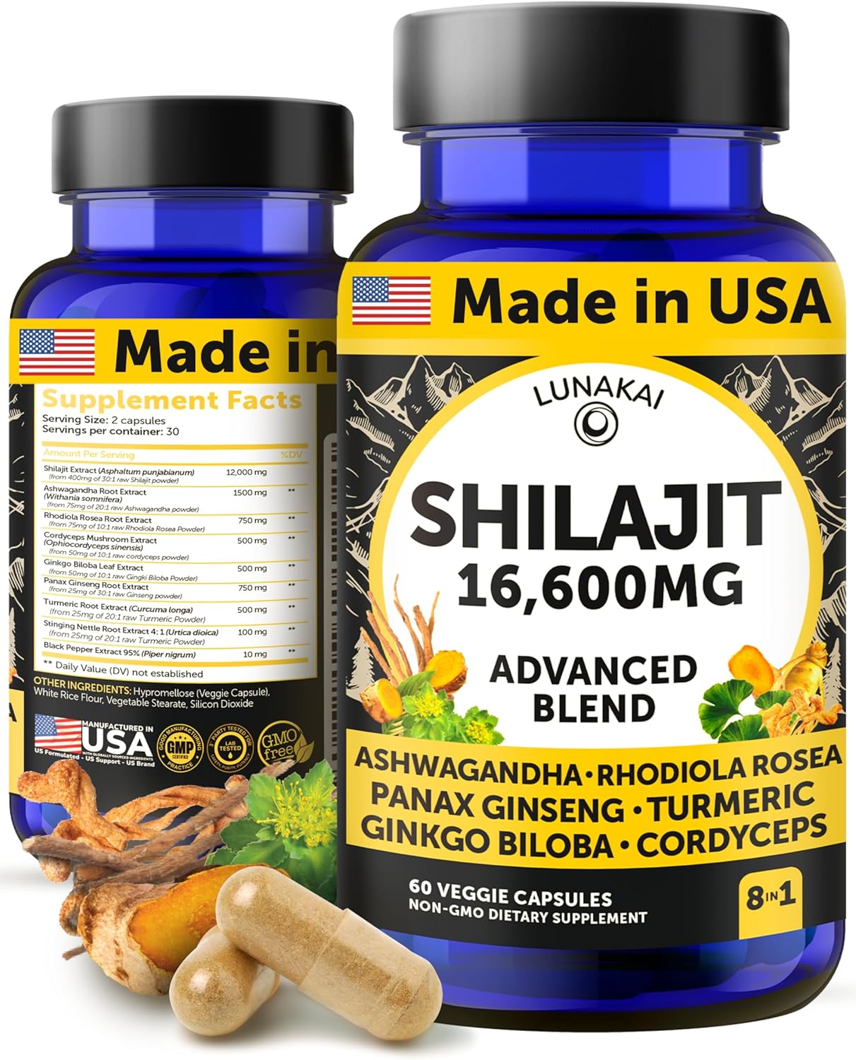 Pure Shilajit Capsules with Ashwagandha for Daily Wellness