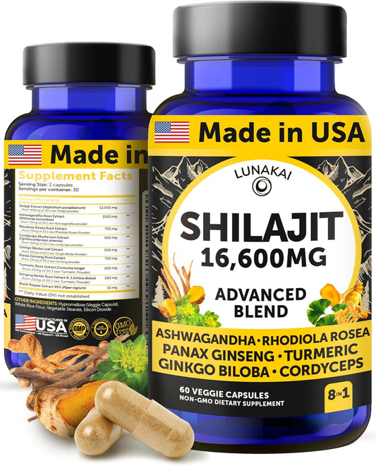 Pure Shilajit Capsules with Ashwagandha for Daily Wellness