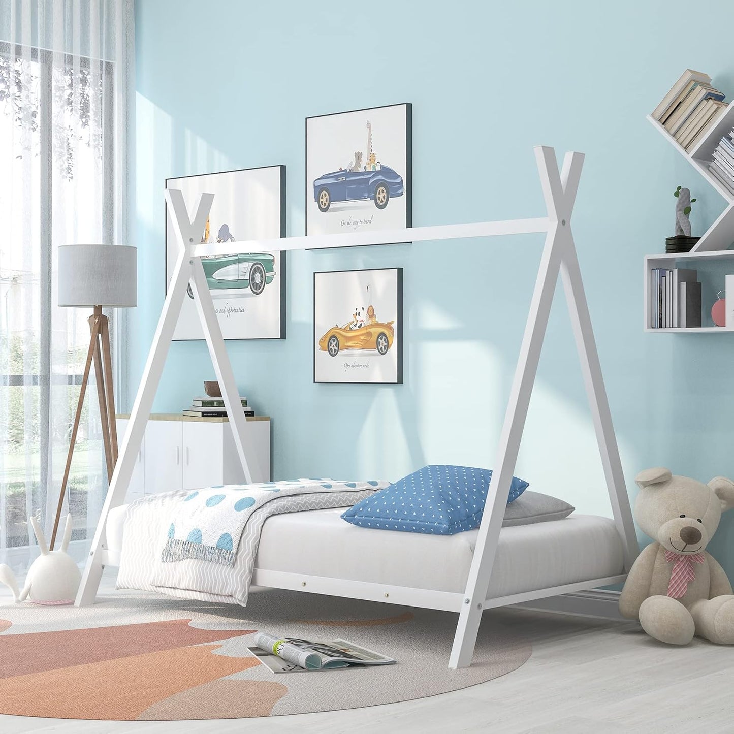 Bellemave Twin Kids Floor Bed - White & Comfy Sleep Space
